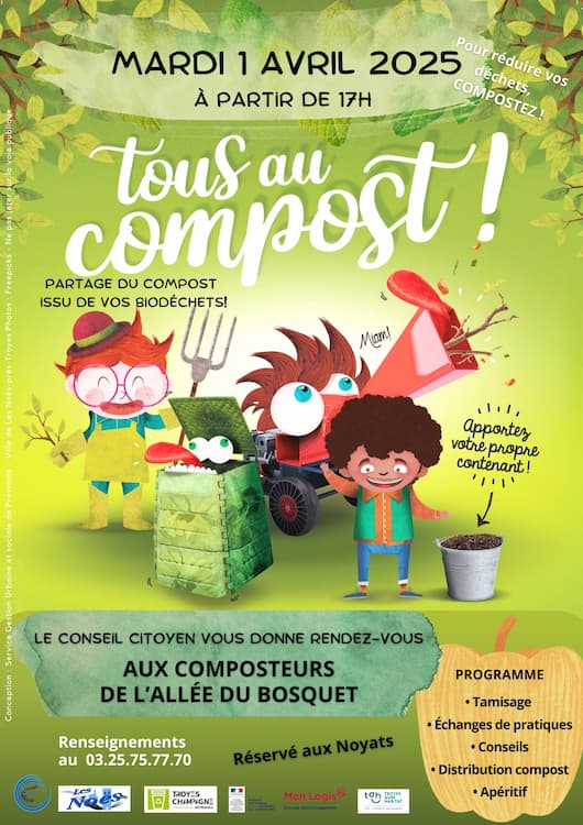 affiche partage compost avril 2025 lesnoes