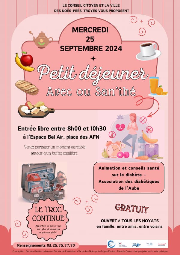 affiche petit dej avecousanthe septembre 2024 lesnoes